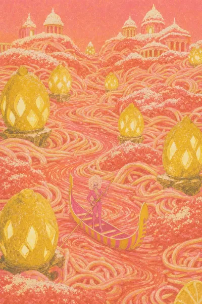 Preserved lemon spaghetti in a fur coat