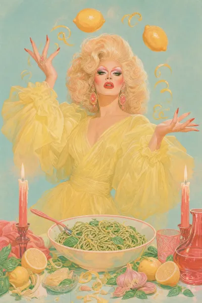Lemon pesto spaghetti, all zest and no juice